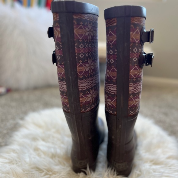Ugg | Dark Mauve Patterned Rainboots - Picture 8 of 11